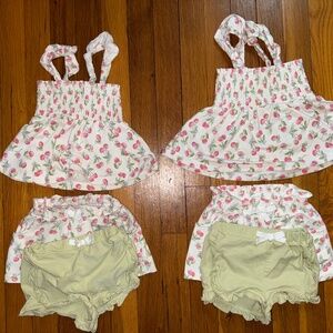 Cynthia Rowley Baby Girl Top And Shorts With A Cherry Print Size 24M & 18M